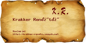 Krakker Renátó névjegykártya